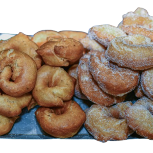 Rosquillas con y sin azucar