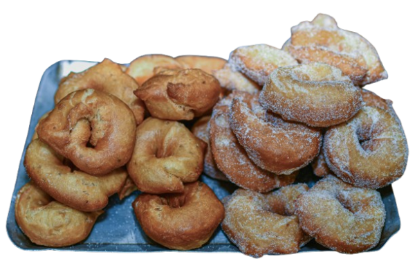 Rosquillas con y sin azucar